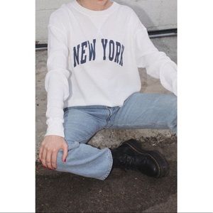 Brandy Melville White "New York" Sweatshirt